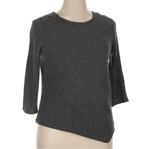 Parallel Skies Gray Textured Top - Picture 2 of 6